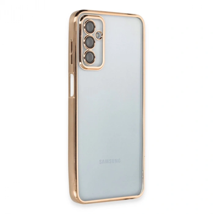 Samsung Galaxy M23 Kılıf Razer Lensli Silikon - Gold