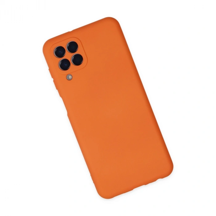 Samsung Galaxy M33 Kılıf Nano İçi Kadife Silikon - Turuncu