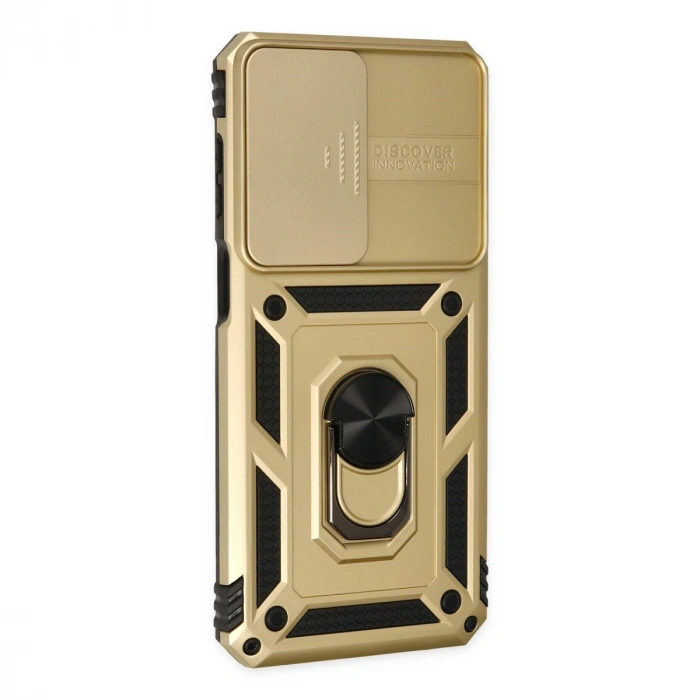 Samsung Galaxy M33 Kılıf Pars Lens Yüzüklü Silikon - Gold