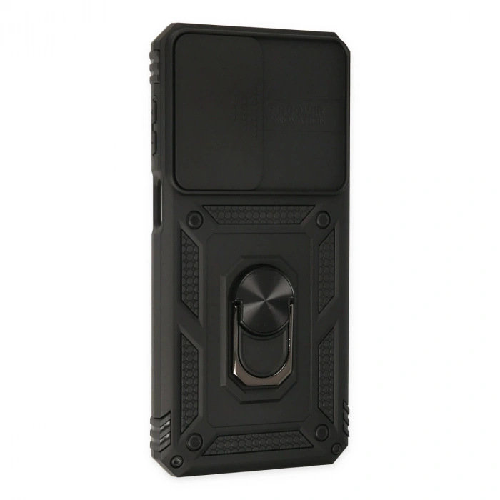 Samsung Galaxy M33 Kılıf Pars Lens Yüzüklü Silikon - Siyah