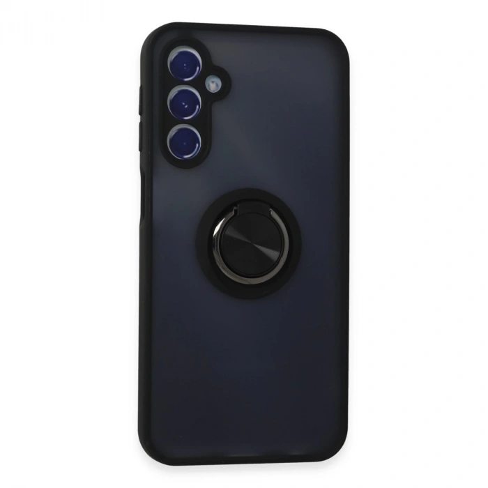 Samsung Galaxy M34 5g Kılıf Montreal Yüzüklü Silikon Kapak - Siyah