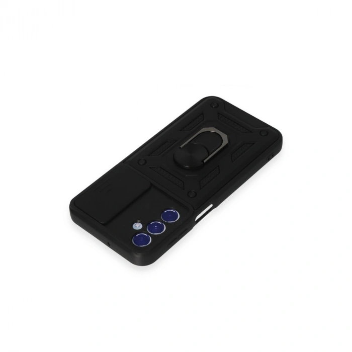 Samsung Galaxy M34 5g Kılıf Pars Lens Yüzüklü Silikon - Siyah