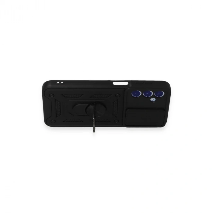 Samsung Galaxy M34 5g Kılıf Pars Lens Yüzüklü Silikon - Siyah