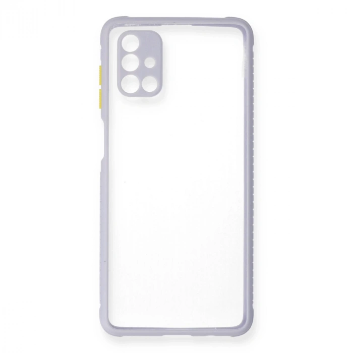 Samsung Galaxy M51 Kılıf Miami Şeffaf Silikon - Lila