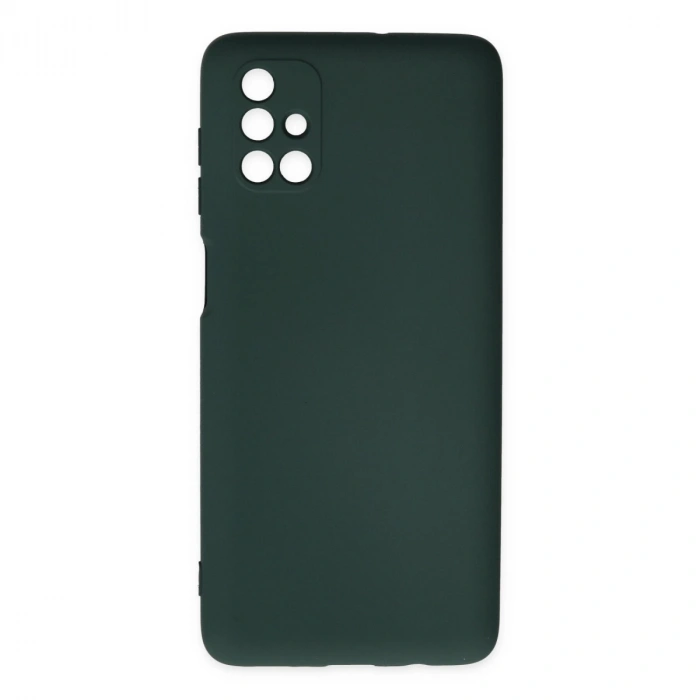 Samsung Galaxy M51 Kılıf Nano İçi Kadife Silikon - Koyu Yeşil