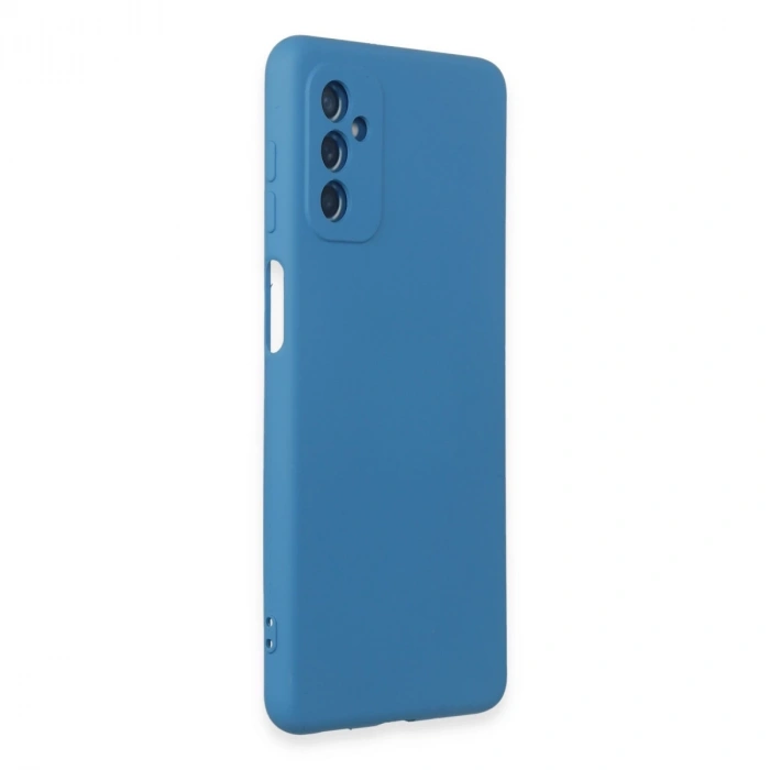 Samsung Galaxy M52 5g Kılıf Nano İçi Kadife Silikon - Mavi