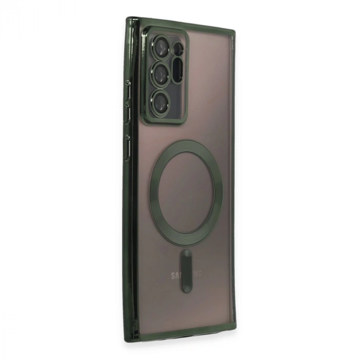 Samsung Galaxy Note 20 Ultra Kılıf Kross Magneticsafe Kapak - Koyu Yeşil