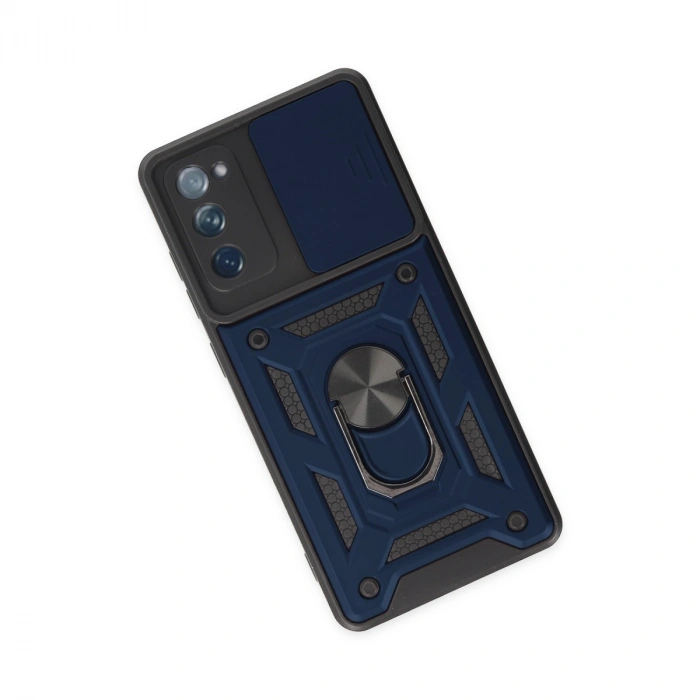 Samsung Galaxy S20 Fe Kılıf Pars Lens Yüzüklü Silikon - Lacivert