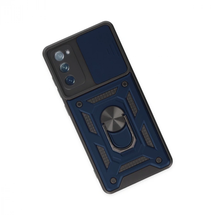 Samsung Galaxy S20 Fe Kılıf Pars Lens Yüzüklü Silikon - Lacivert