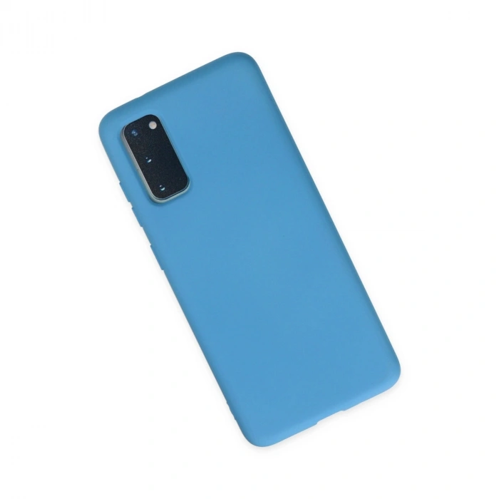 Samsung Galaxy S20 Plus Kılıf Nano İçi Kadife Silikon - Mavi