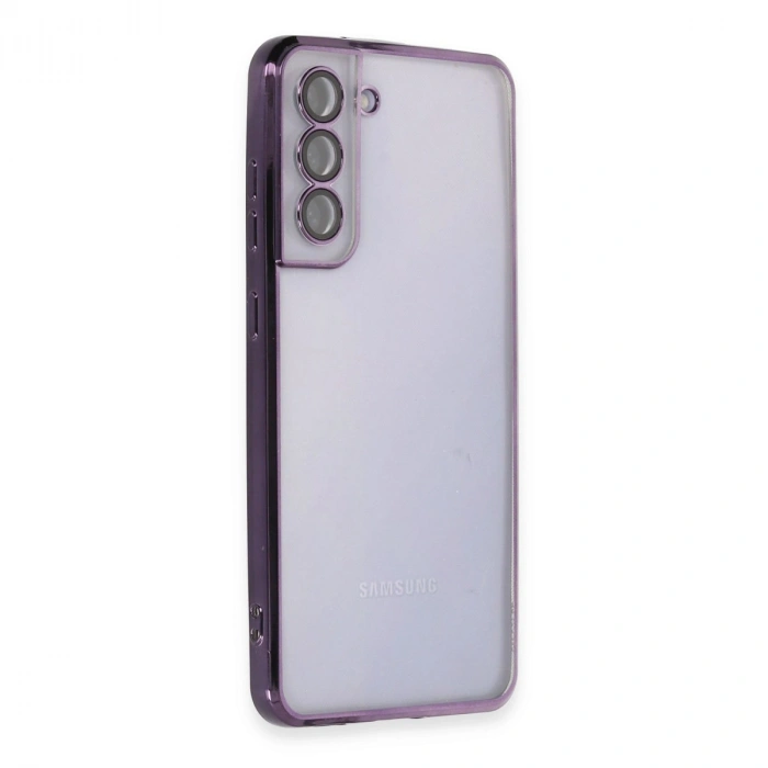 Samsung Galaxy S21 Fe Kılıf Razer Lensli Silikon - Mor