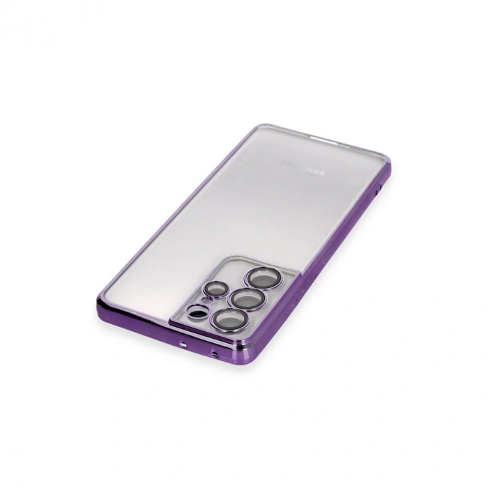 Samsung Galaxy S21 Ultra Kılıf Razer Lensli Silikon - Mor