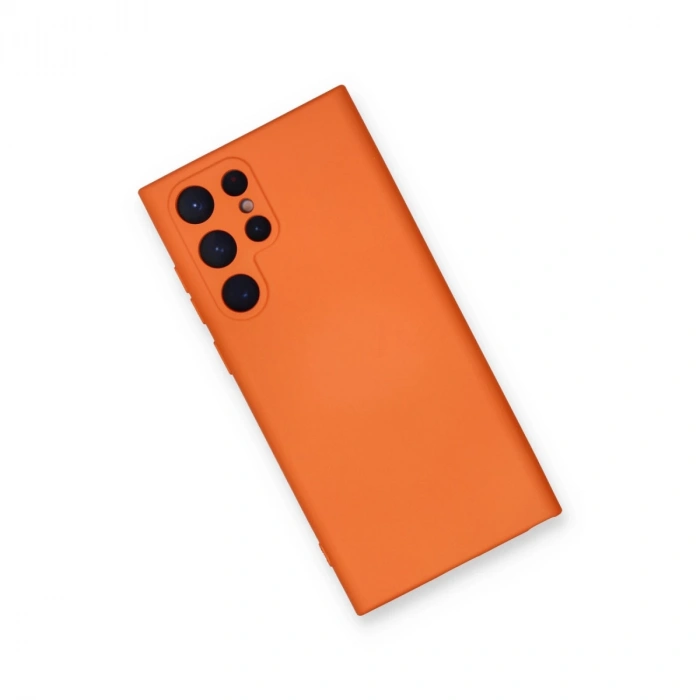 Samsung Galaxy S22 Ultra Kılıf Nano İçi Kadife Silikon - Turuncu
