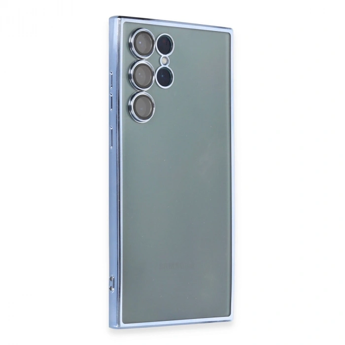 Samsung Galaxy S22 Ultra Kılıf Razer Lensli Silikon - Açık Mavi