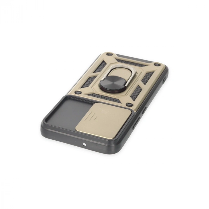 Samsung Galaxy S23 Fe Kılıf Pars Lens Yüzüklü Silikon - Gold