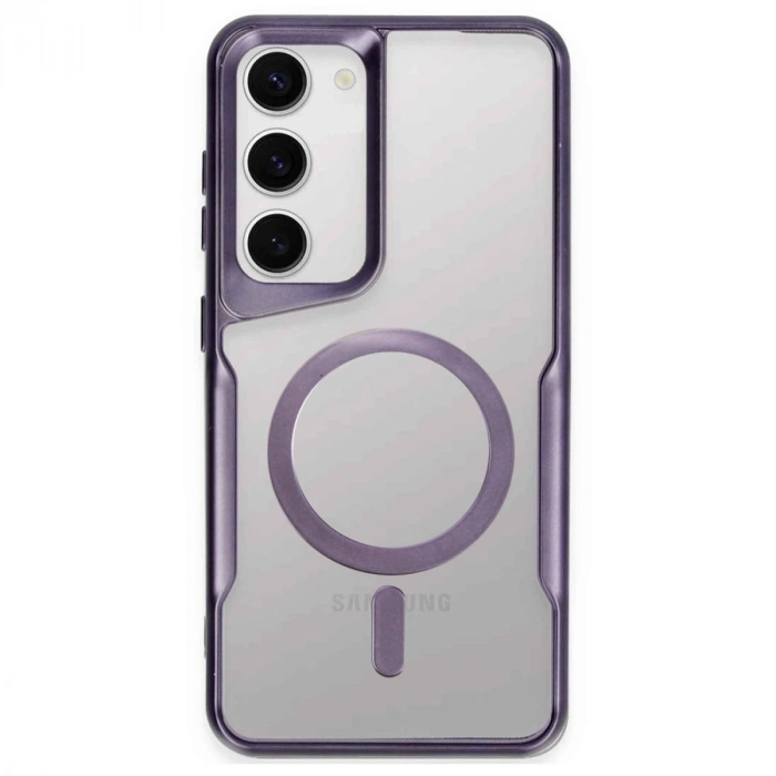 Samsung Galaxy S23 Kılıf Boyi Magsafe Silikon Kapak - Derin Mor