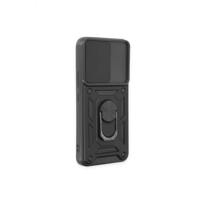 Samsung Galaxy S23 Kılıf Pars Lens Yüzüklü Silikon - Siyah