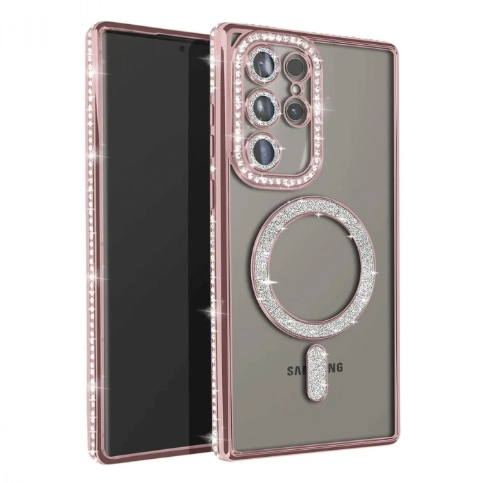 Samsung Galaxy S23 Ultra Joke Simli Magneticsafe Kılıf - Pembe
