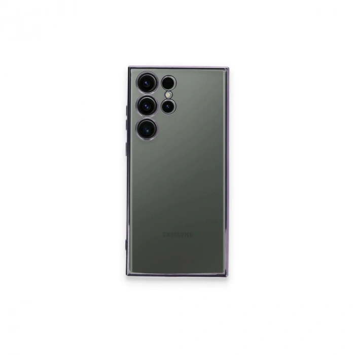 Samsung Galaxy S23 Ultra Kılıf Razer Lensli Silikon - Mor