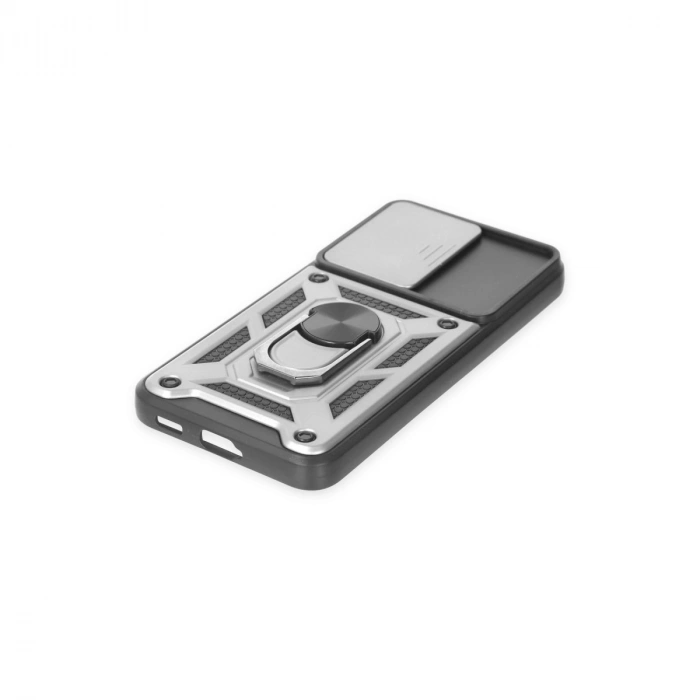 Samsung Galaxy S24 Kılıf Pars Lens Yüzüklü Silikon - Gümüş