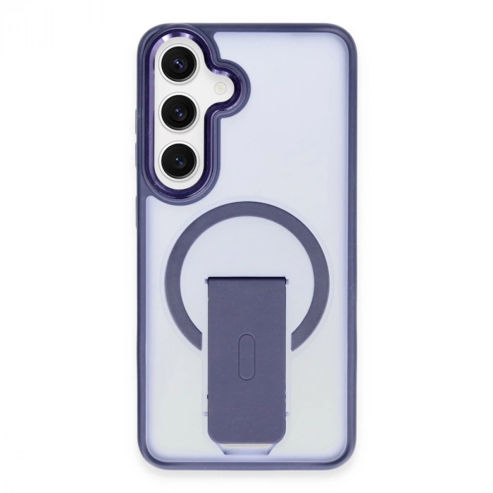 Samsung Galaxy S24 Tork Magsafe Standlı Kapak - Lacivert