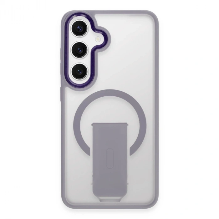 Samsung Galaxy S24 Tork Magsafe Standlı Kapak - Lila