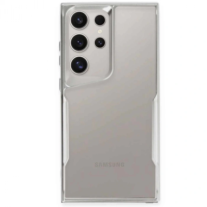 Samsung Galaxy S24 Ultra Kılıf Boyi Silikon Kapak - Gümüş