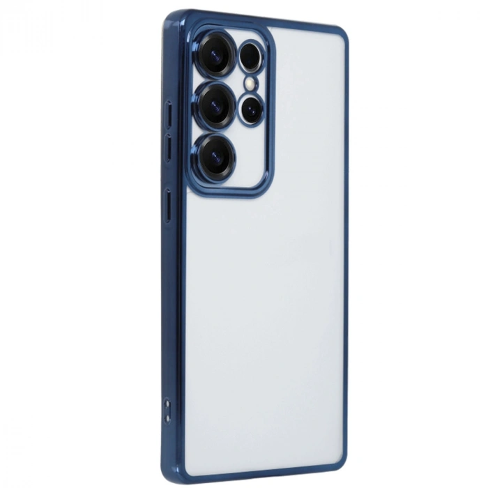 Samsung Galaxy S24 Ultra Kılıf Razer Lensli Silikon - Lacivert
