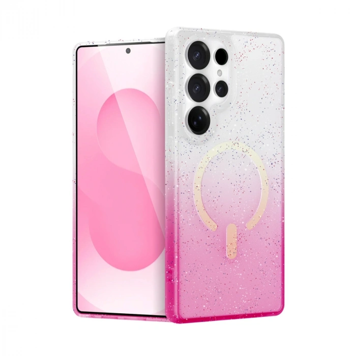 Samsung Galaxy S24 Ultra Pummel Shiny Magsafe Kapak - Pembe