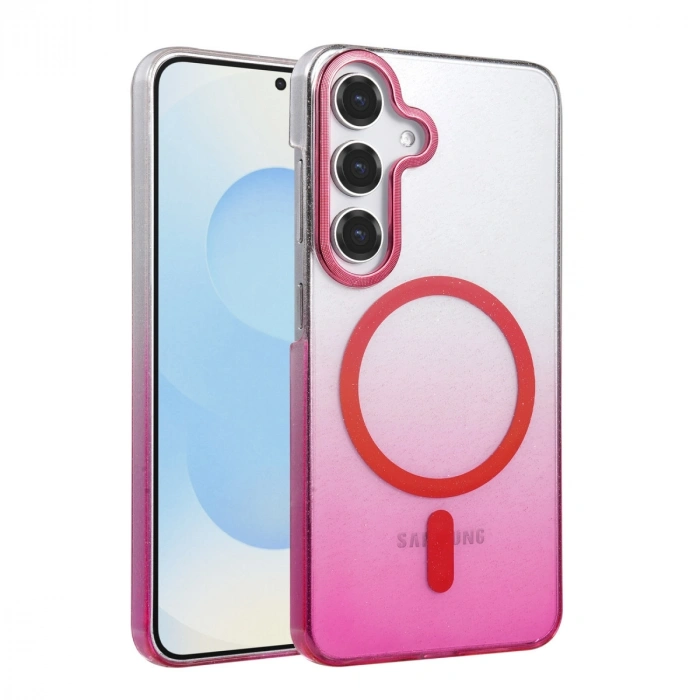 Samsung Galaxy S25 Glossy Magsafe Kapak - Pembe