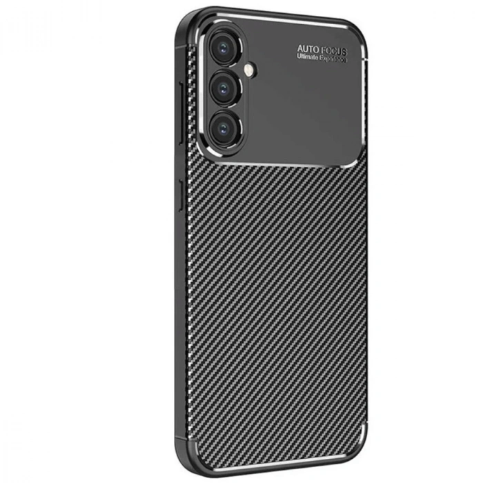 Samsung Galaxy S25 Kılıf Auto Focus Karbon Kapak - Siyah