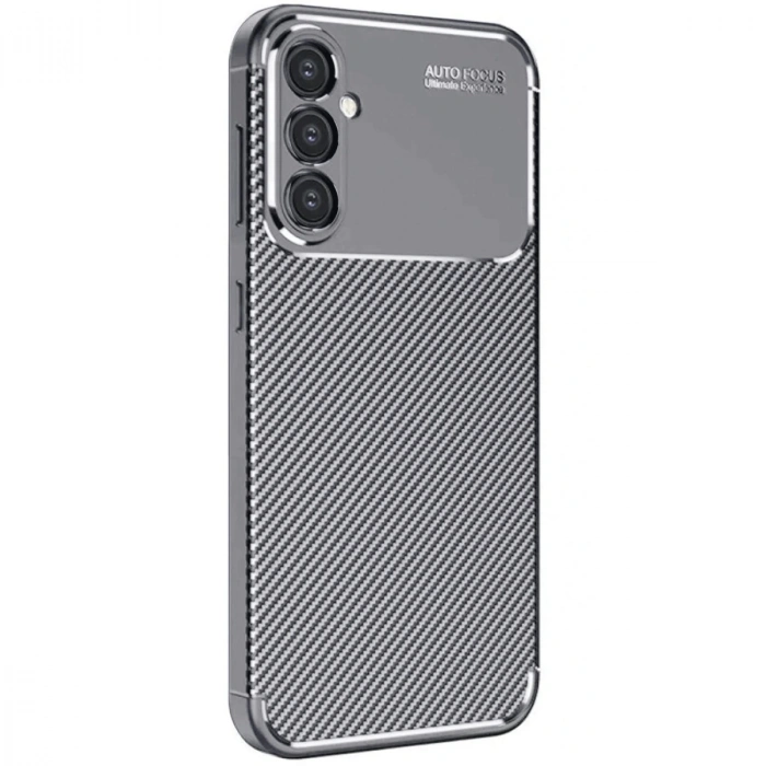 Samsung Galaxy S25 Plus Kılıf Auto Focus Karbon Kapak - Gri