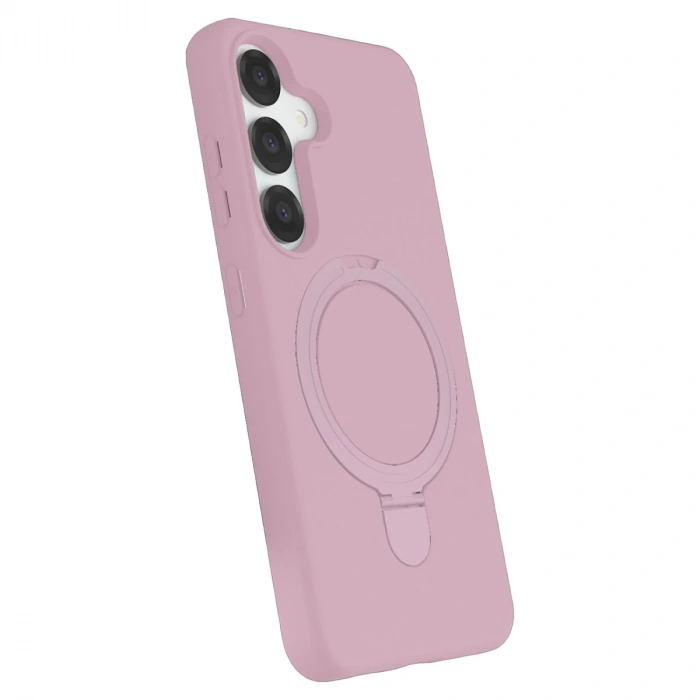 Samsung Galaxy S25 Regal Magsafe Standlı Kapak - Açık Pembe