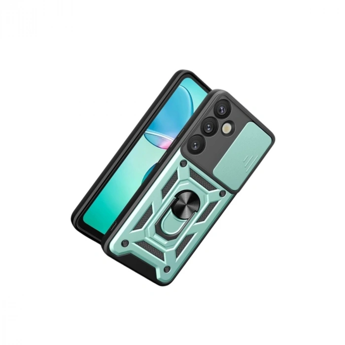 Samsung Galaxy S26 Pars Lens Yüzüklü Silikon - Yeşil