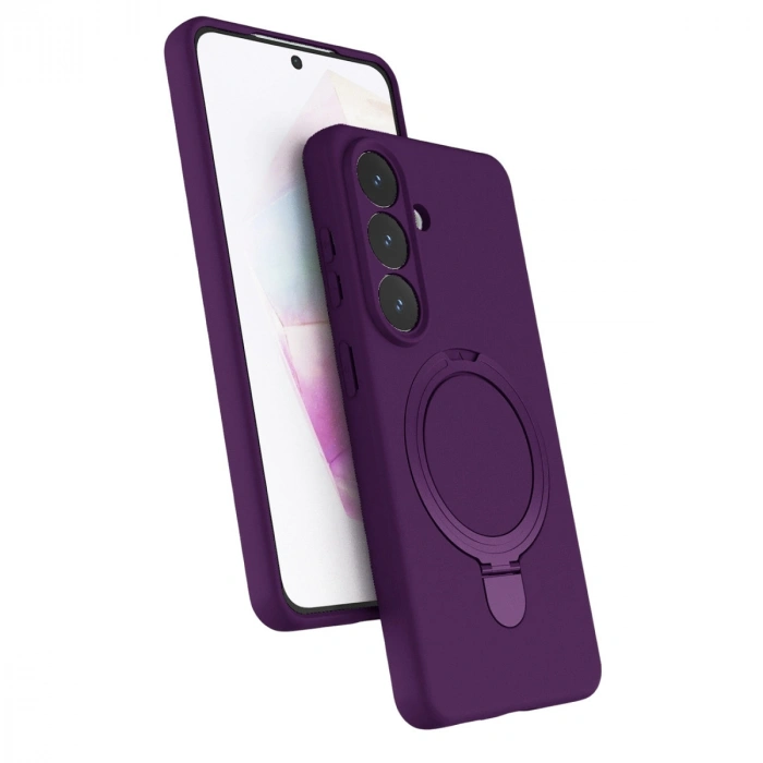 Samsung Galaxy S26 Regal Magsafe Standlı Kapak - Derin Mor
