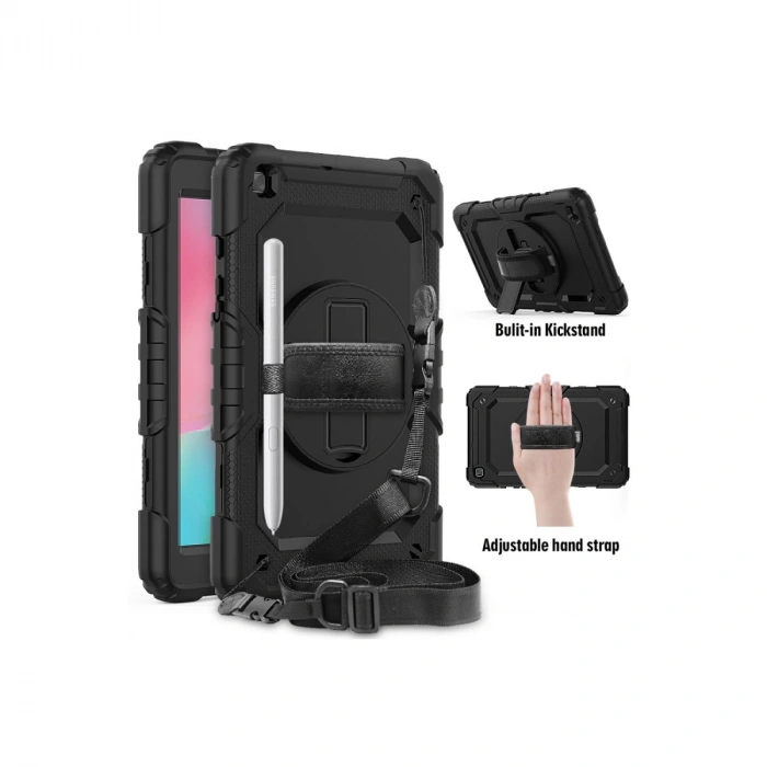 Samsung Galaxy T290 Tab A 8 Kılıf Pars Tablet Kapak - Siyah