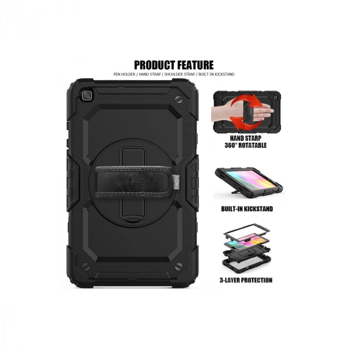 Samsung Galaxy T290 Tab A 8 Kılıf Pars Tablet Kapak - Siyah