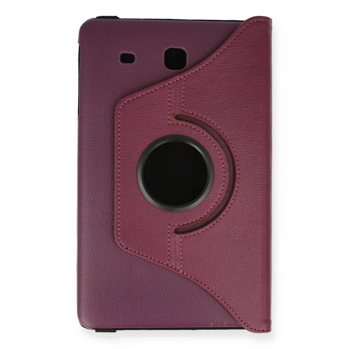 Samsung Galaxy T560 Tab E 9.7 Kılıf 360 Tablet Deri Kılıf - Mürdüm