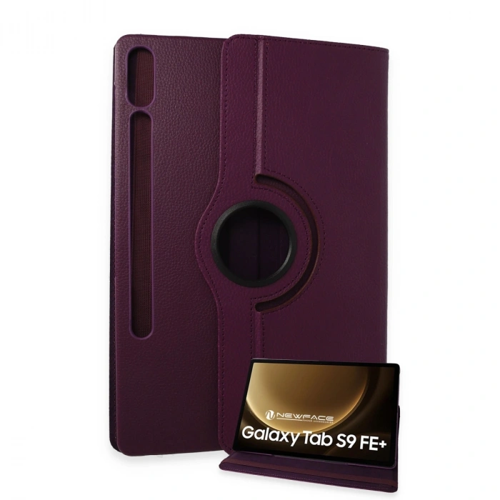 Samsung Galaxy X610 Tab S9 Fe Plus 12.4 Kılıf 360 Tablet Deri Kılıf - Mürdüm