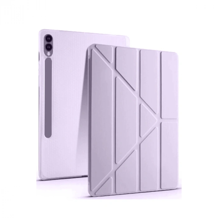 Samsung Galaxy X610 Tab S9 Fe Plus 12.4 Kılıf Kalemlikli Mars Tablet Kılıfı - Lila