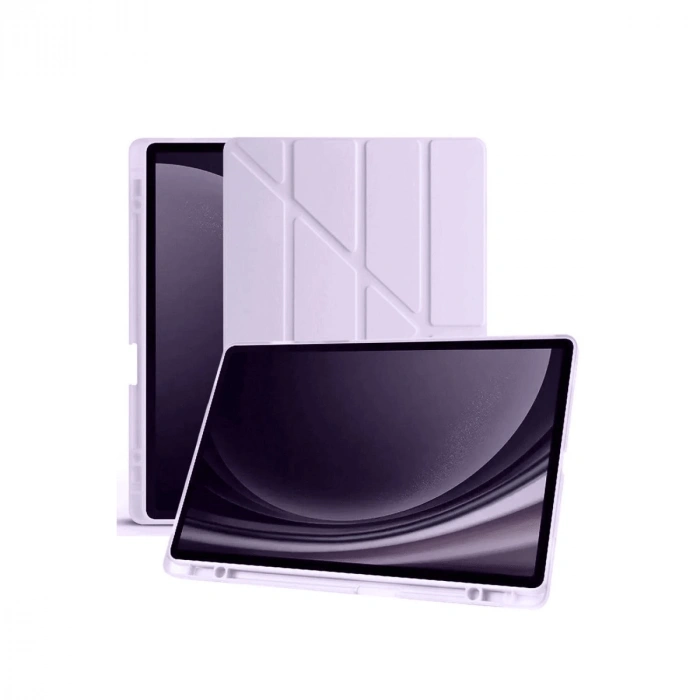 Samsung Galaxy X610 Tab S9 Fe Plus 12.4 Kılıf Kalemlikli Mars Tablet Kılıfı - Lila
