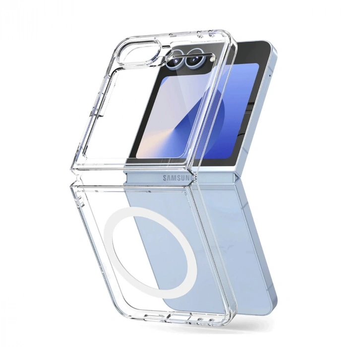 Samsung Galaxy Z Flip 7 Kılıf Magneticsafe Şeffaf Silikon - Şeffaf