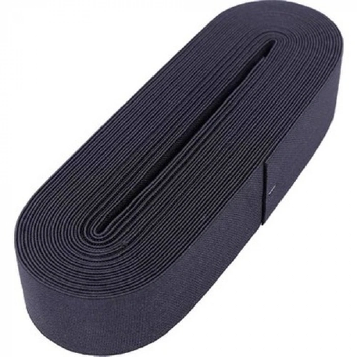 Siyah - 4cm Paça Lastik Yassı Geniş 10mt. (5580)