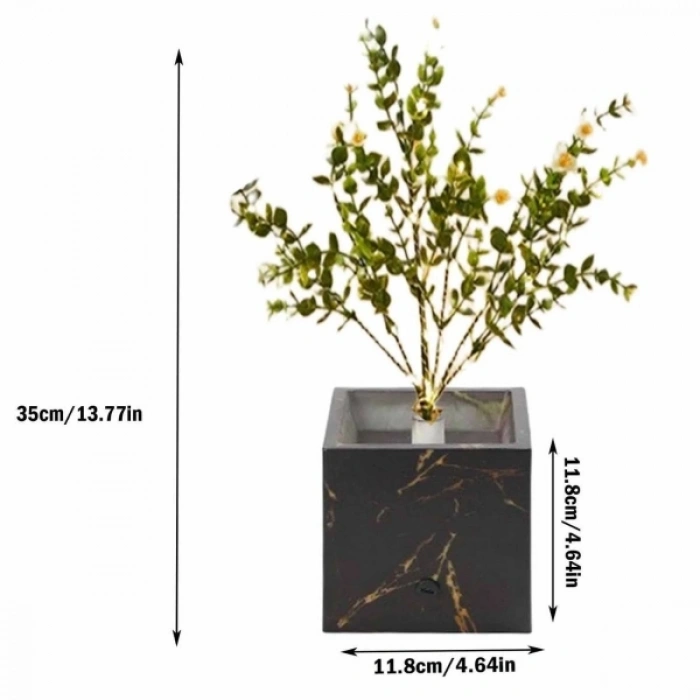 Siyah Saksılı LED Yapay Çiçek