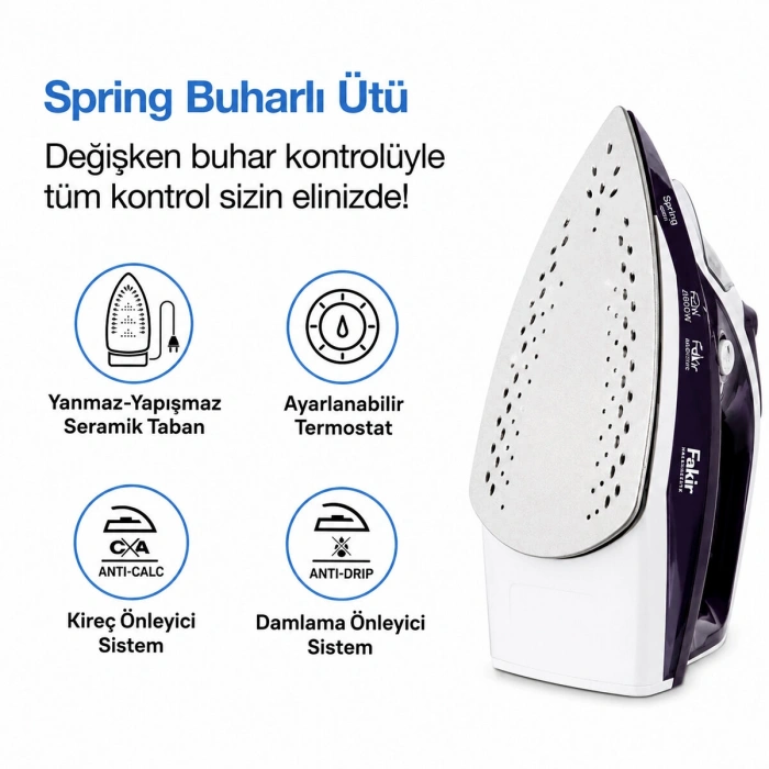 Sprıng Buharlı Ütü Seramik Taban 2600w Buhar 30-120gr (5580)