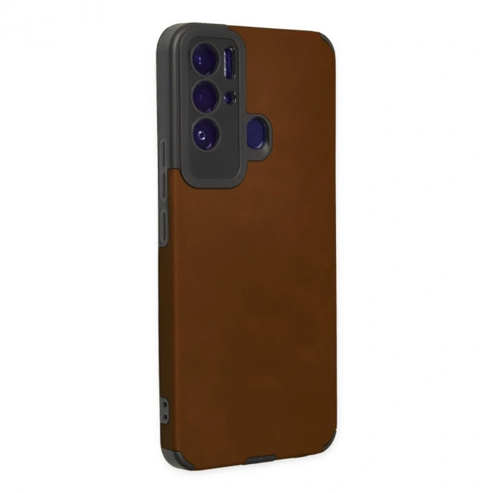Tecno Pova Neo Kılıf Loop Deri Silikon - Kahverengi