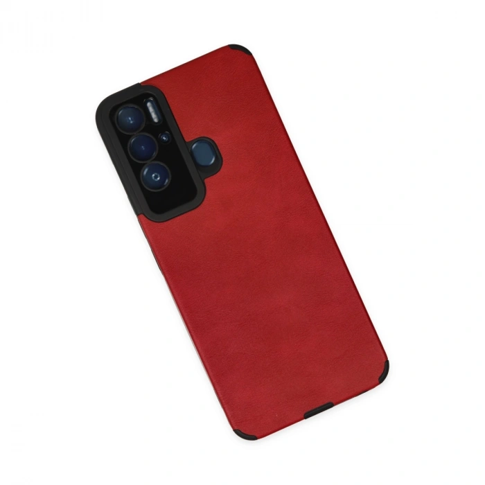 Tecno Pova Neo Kılıf Loop Deri Silikon - Kırmızı