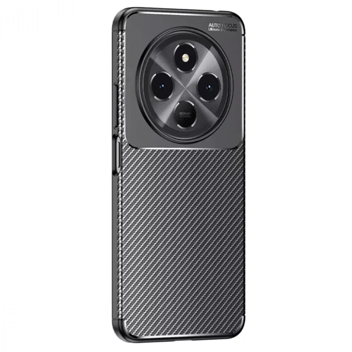 Tecno Spark 30 Kılıf Auto Focus Karbon Kapak - Siyah