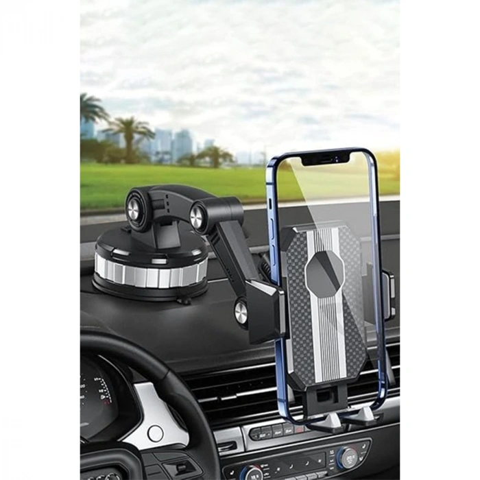 V13 Vantuzlu 360 Derece Ayarlanabilir Araç Tutucu - Siyah