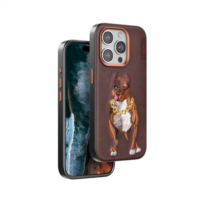 Venco Apple İphone 14 Pro Max Perma Desenli Kapak - Kahverengi